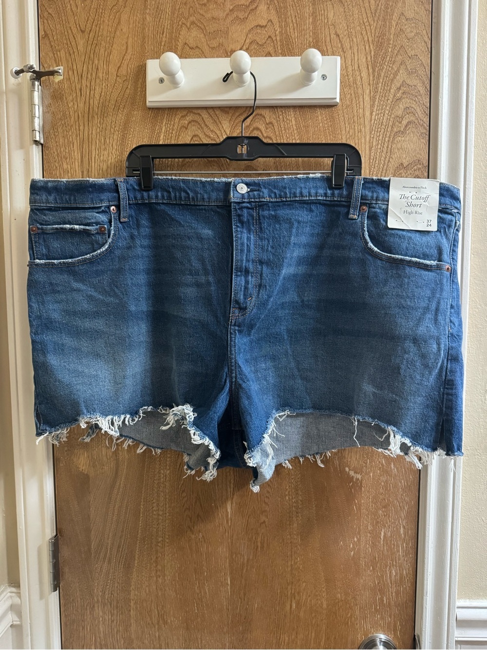 Abercrombie & Fitch Plus The Cutoff Shorts High Rise Distressed 37/24 (24) Denim